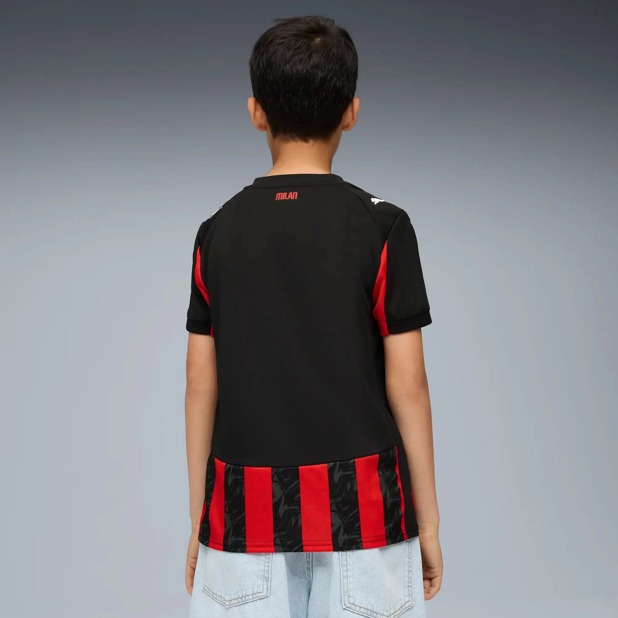 Puma 2025-26 AC Milan Youth Stadium Home Soccer Jersey - Image 4