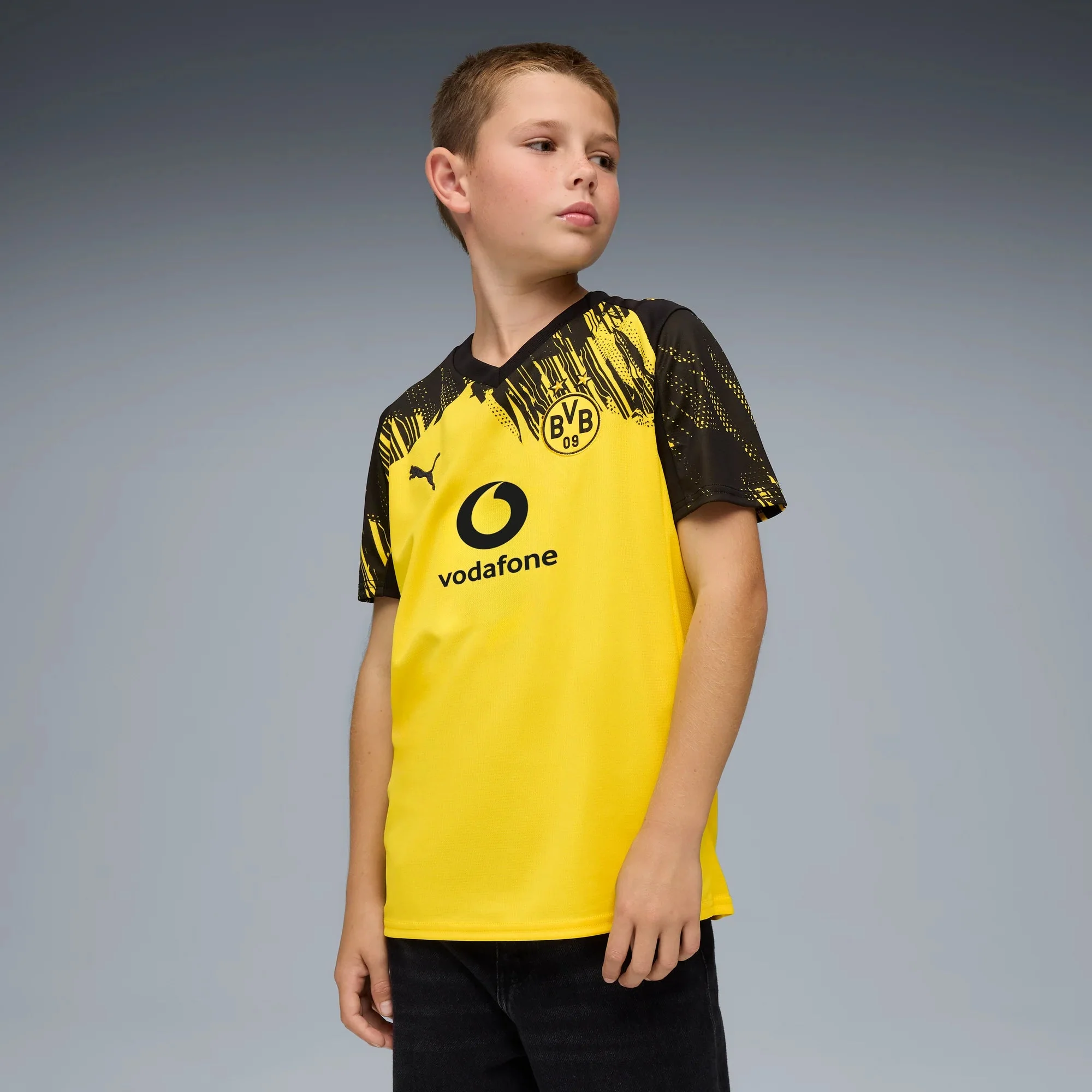 Puma 2025-26 Borussia Dortmund Youth Stadium Home Soccer Jersey - Image 3