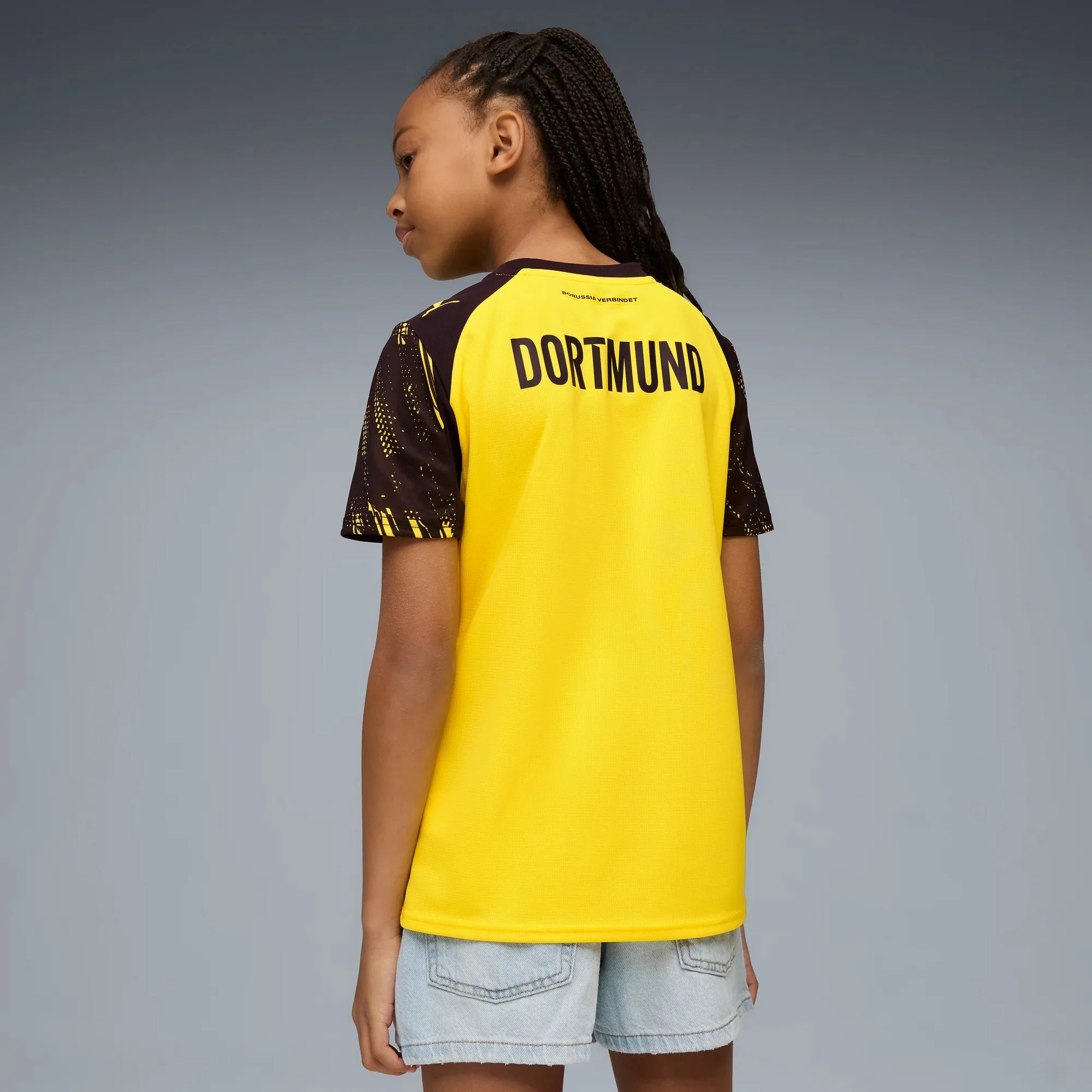Puma 2025-26 Borussia Dortmund Youth Stadium Home Soccer Jersey - Image 4