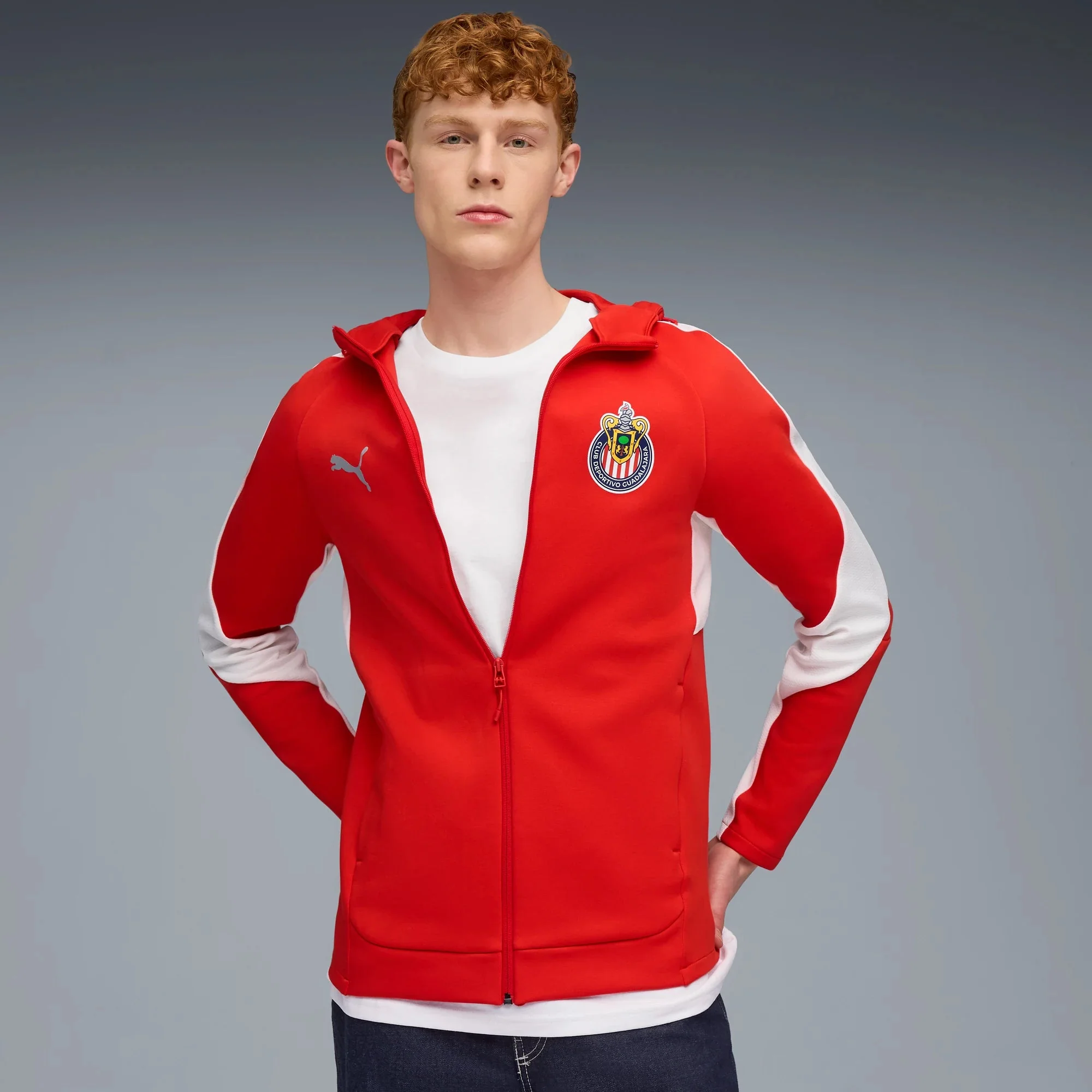 Puma 2025-26 Chivas Men's Evostripe Hooded Jacket - Image 3