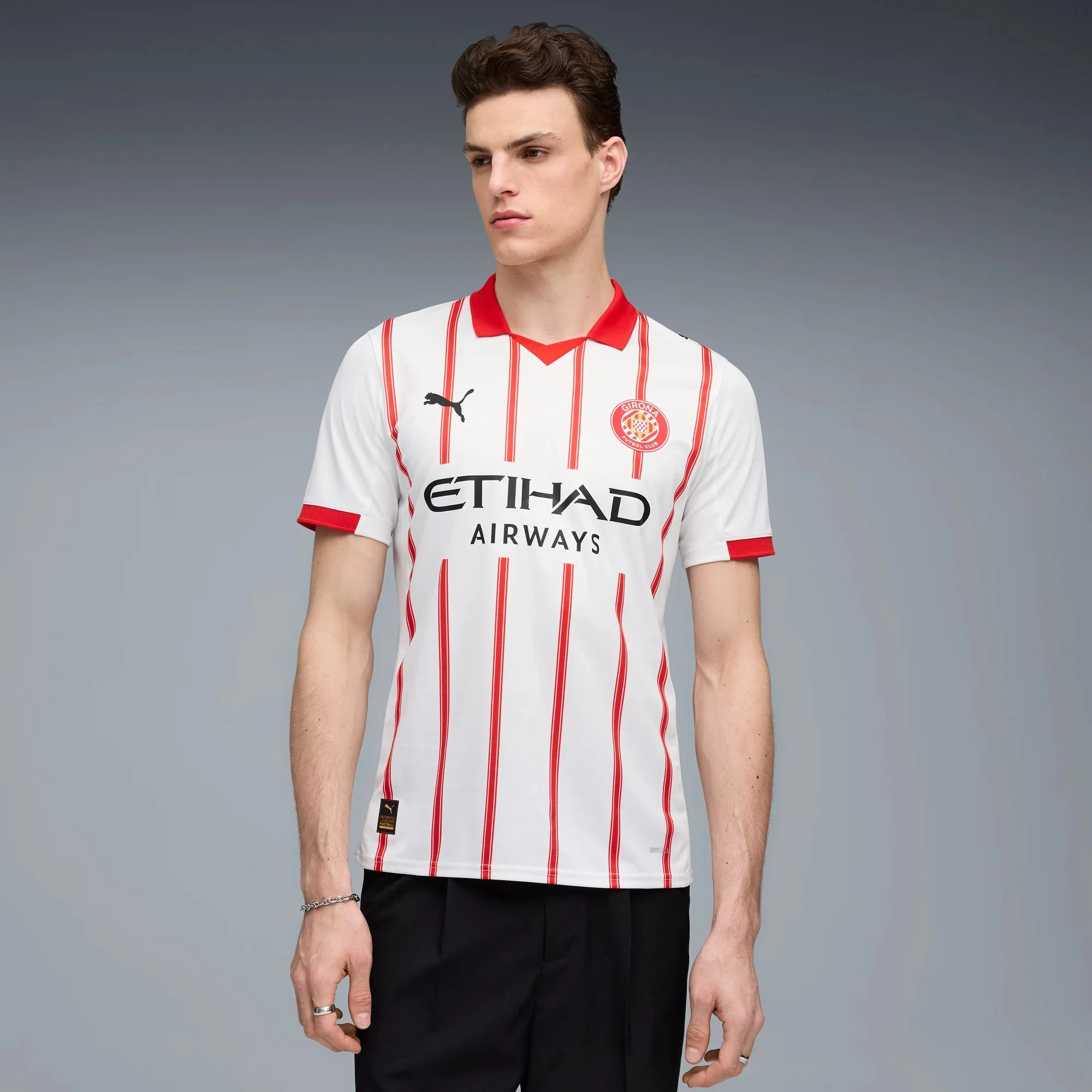 Puma 2025-26 Girona Men's Stadium Home Soccer Jersey - Image 3
