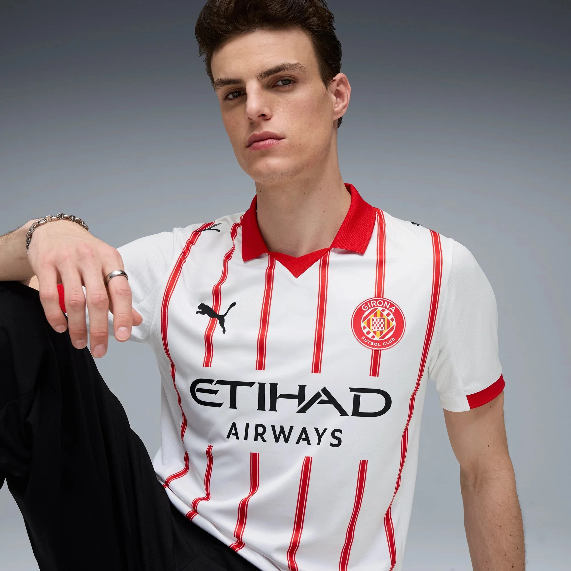 Puma 2025-26 Girona Men's Stadium Home Soccer Jersey - Image 5