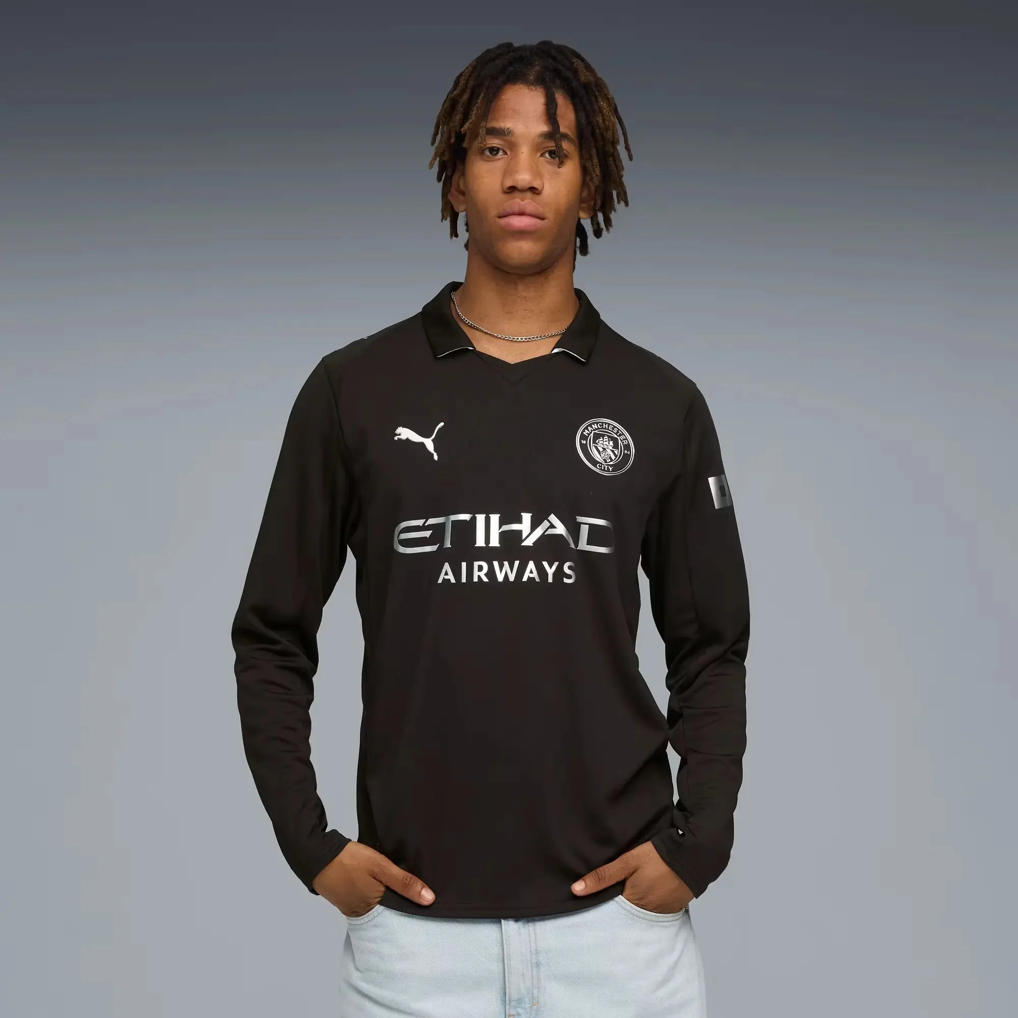Puma 2025-26 Manchester City Men's Stadium Away Long-Sleeve Soccer Jersey - Image 3