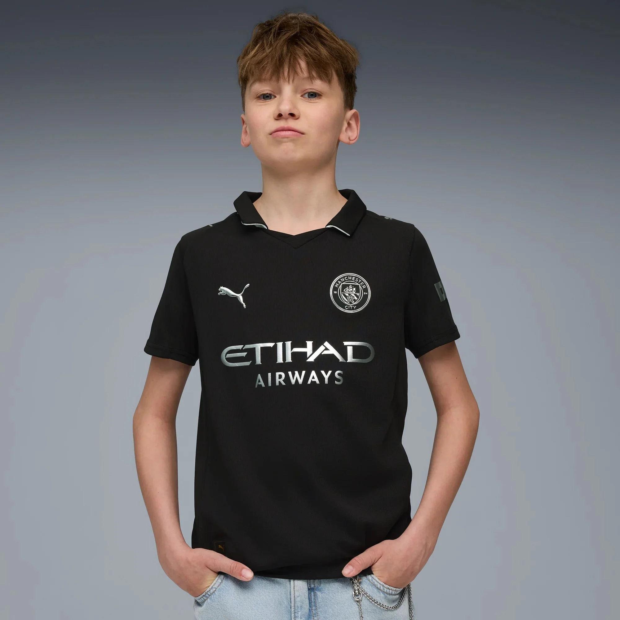 Puma 2025-26 Manchester City Youth Stadium Away Soccer Jersey - Image 3