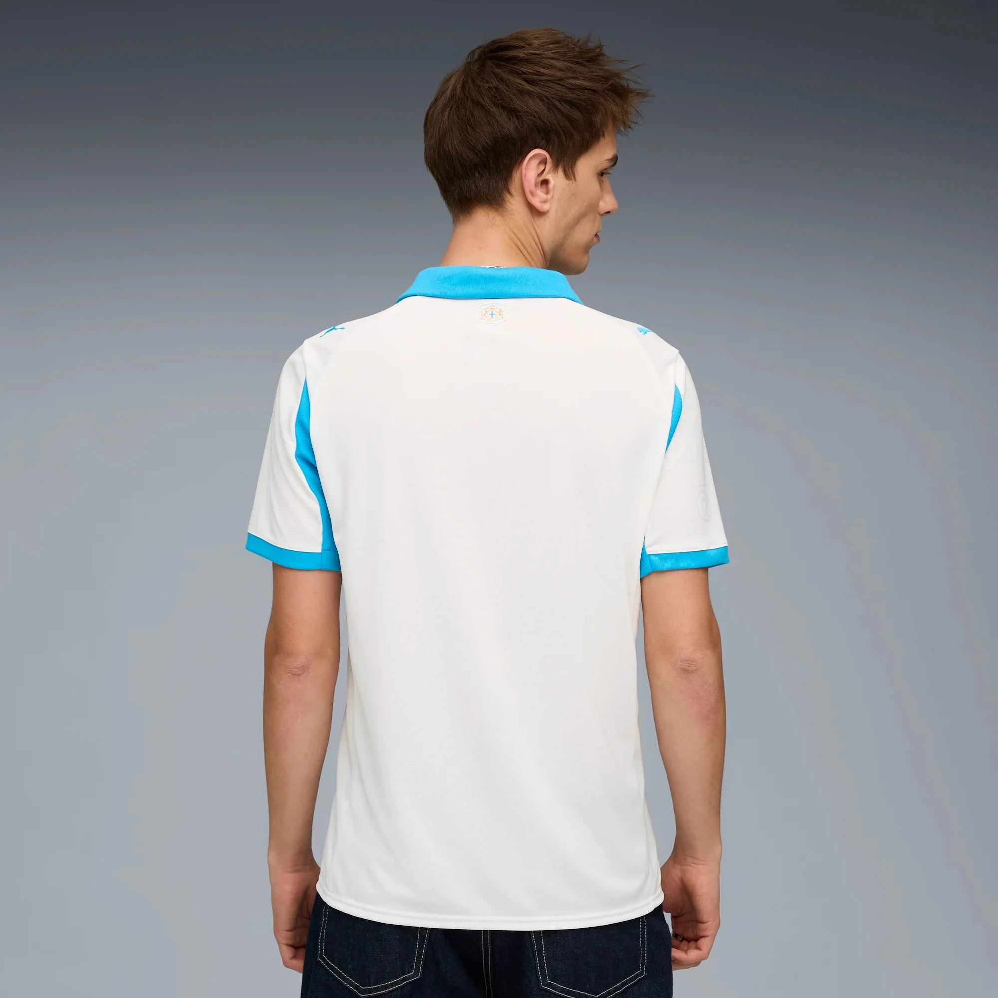 Puma 2025-26 Olympique de Marseille Men's Stadium Home Soccer Jersey - Image 4