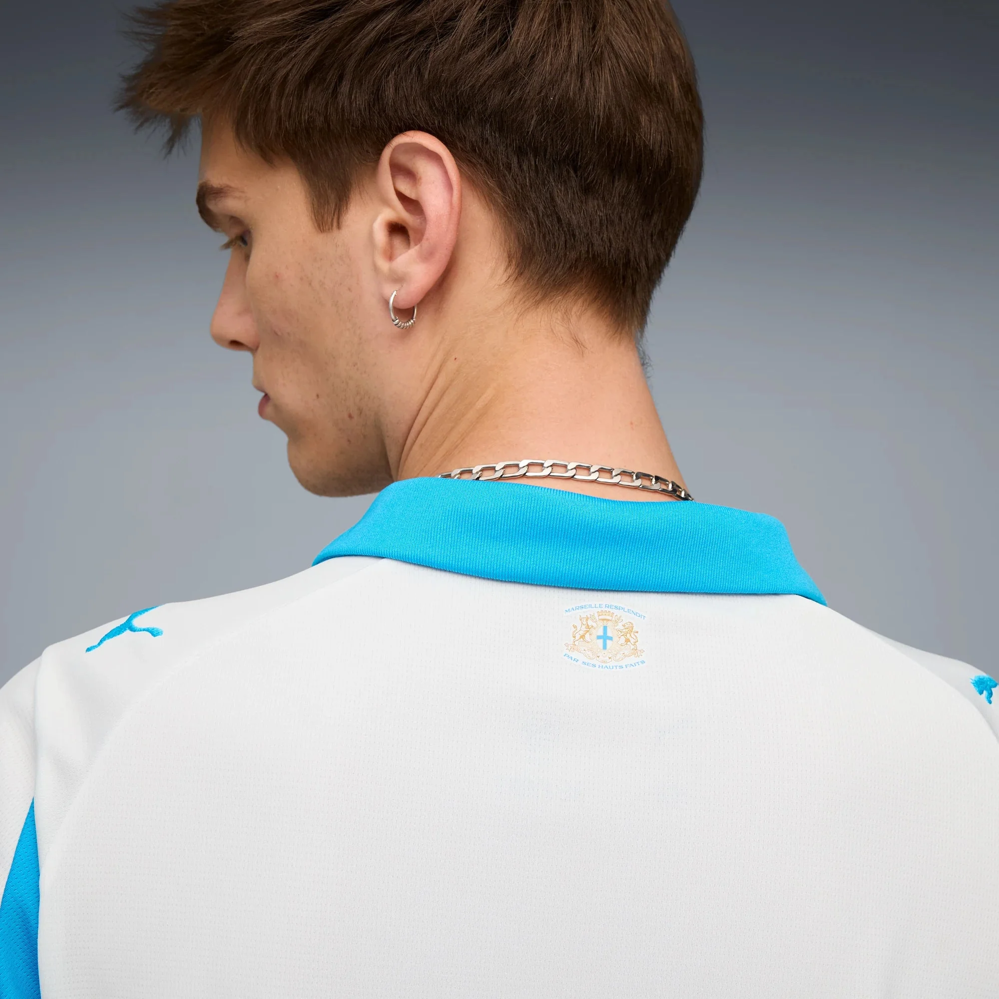 Puma 2025-26 Olympique de Marseille Men's Stadium Home Soccer Jersey - Image 5