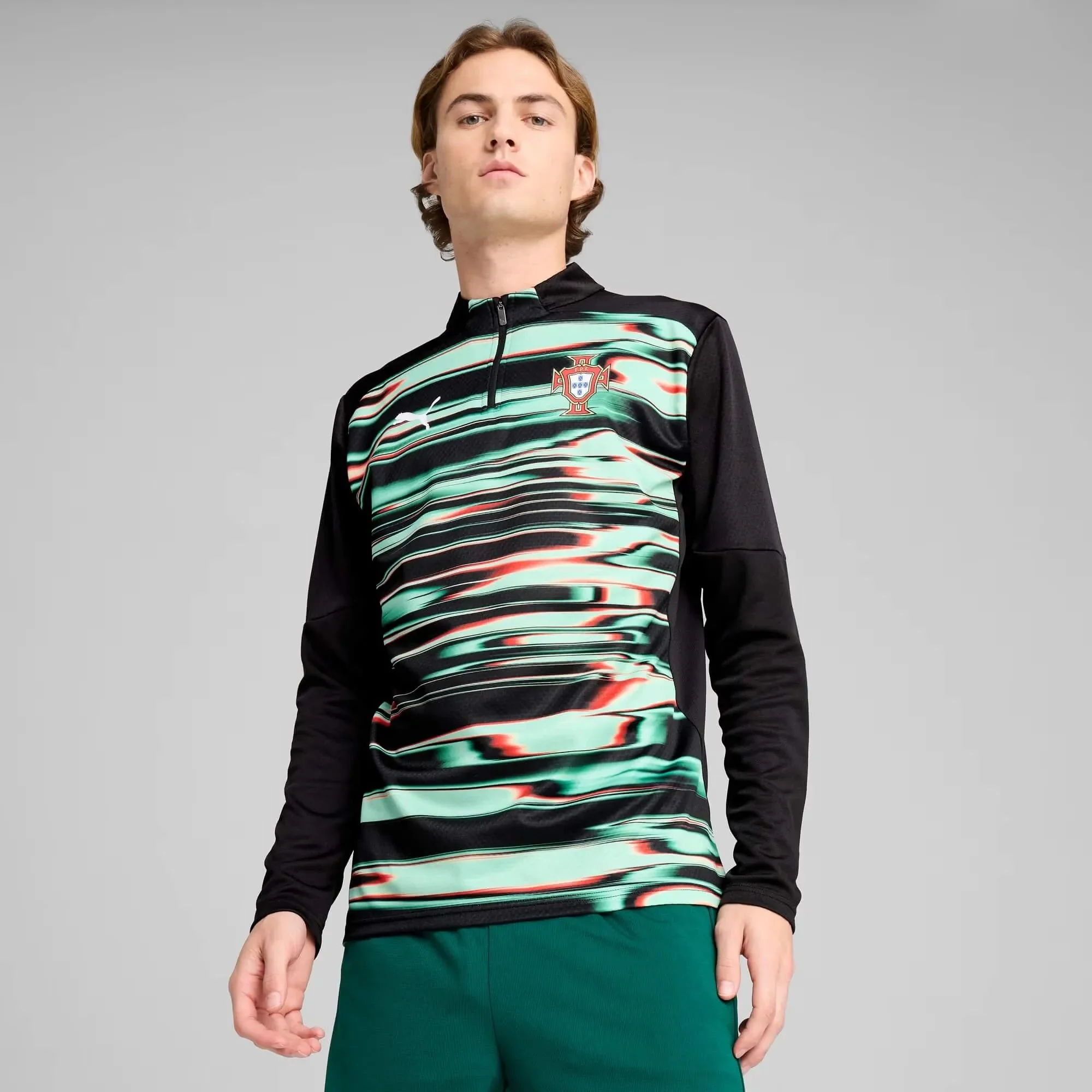 Puma 2025-26 Portugal Men's Pre-Match 1/4 Zip Top - Image 3