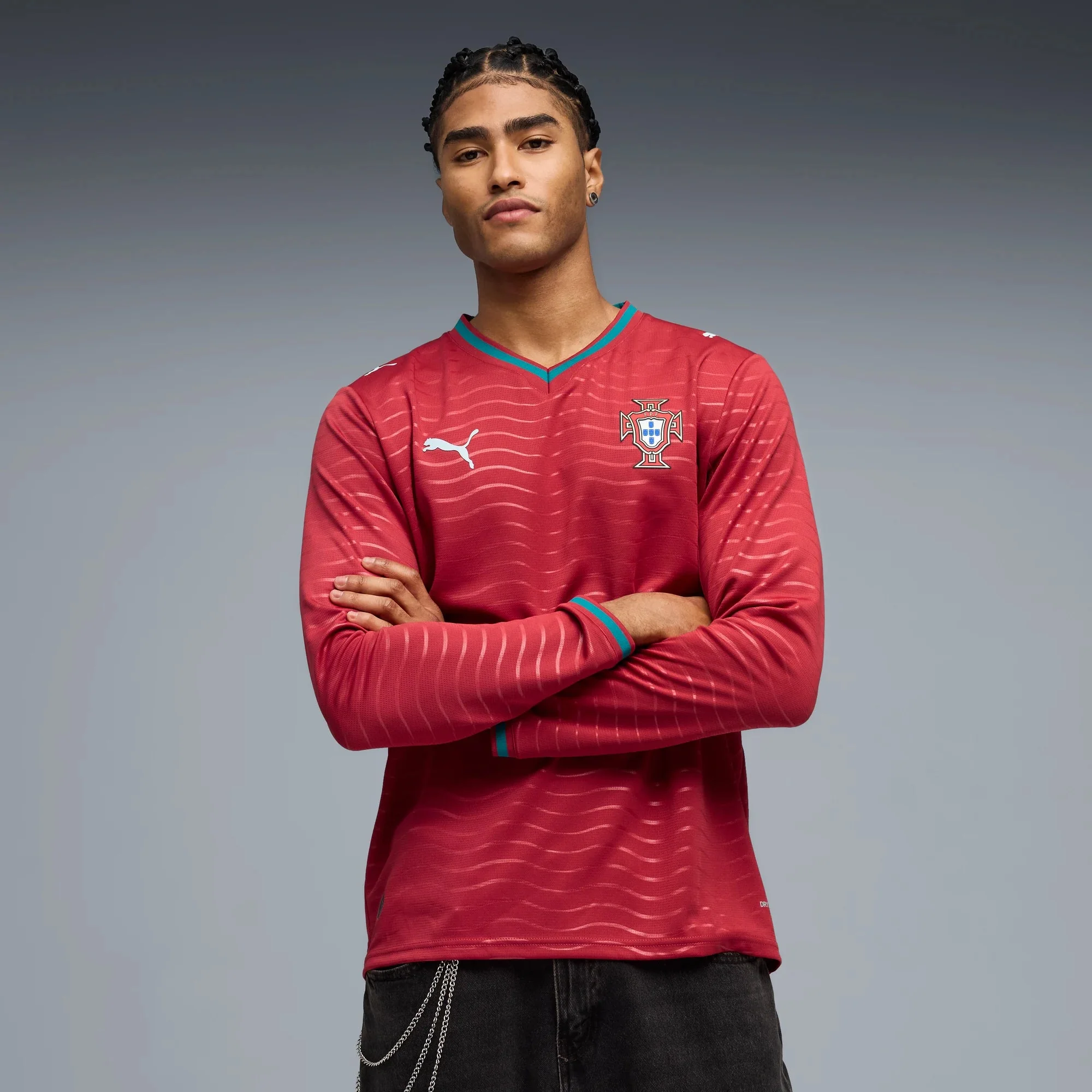 Puma 2026 Portugal Men's Stadium Home Long-Sleeve Soccer Jersey - Image 3