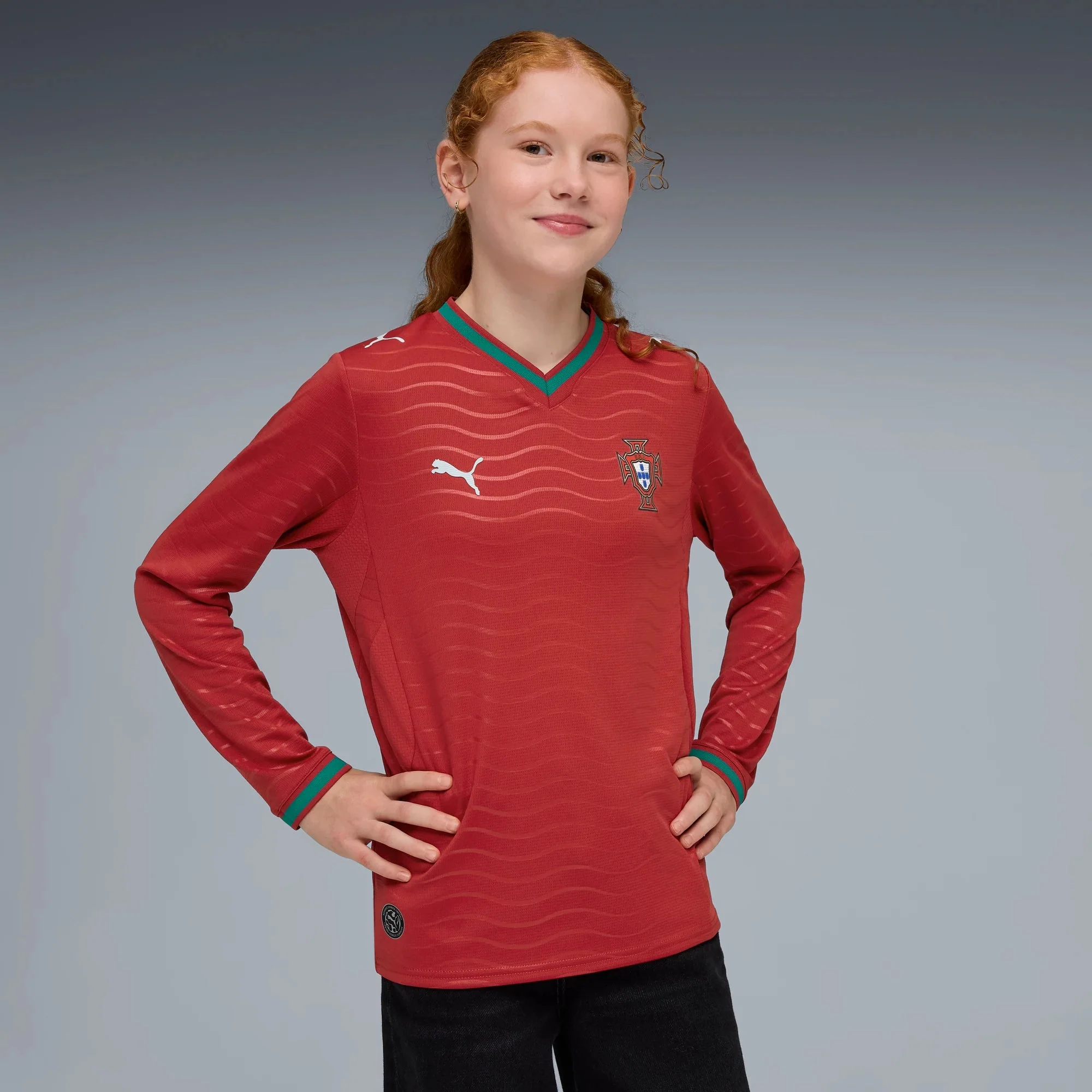 Puma 2026 Portugal Youth Stadium Home Long-Sleeve Jersey - Image 3