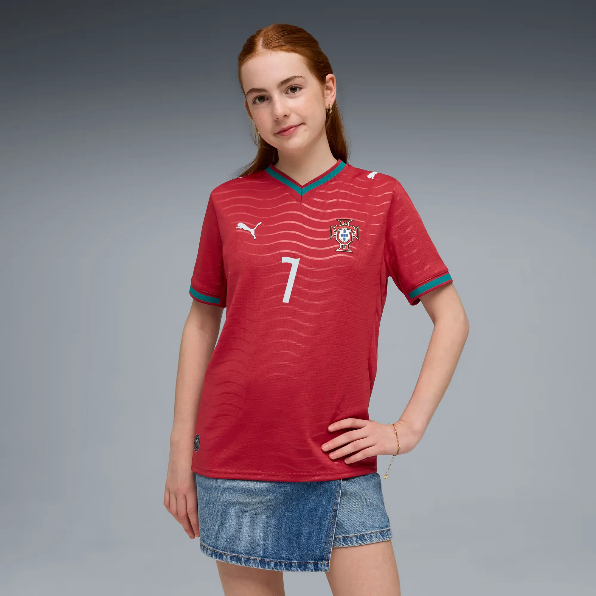 Puma 2026 Portugal Youth Stadium Home Ronaldo #7 Soccer Jersey - Image 4