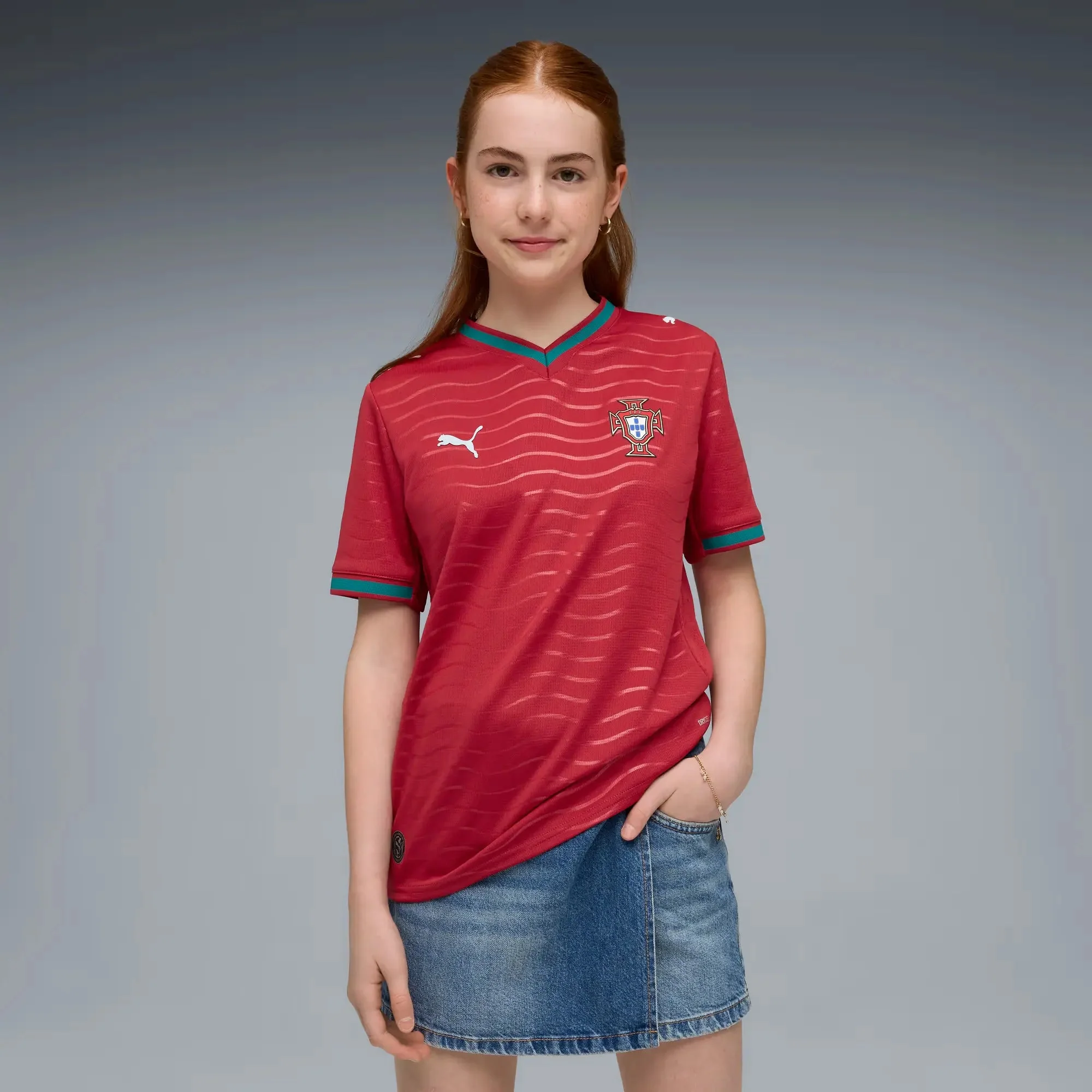 Puma 2026 Portugal Youth Stadium Home Soccer Jersey - Image 3
