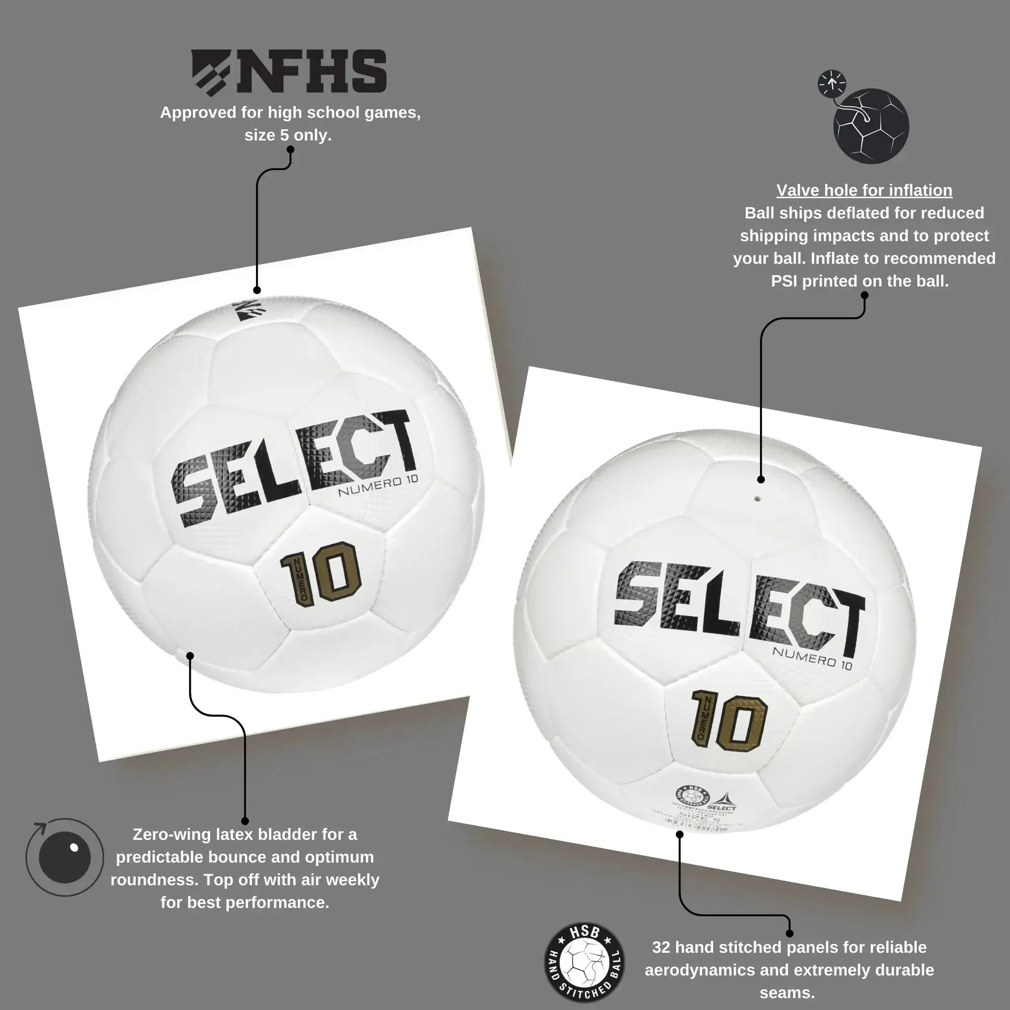 Select v25 Numero 10 NFHS Fifa Basic Soccer Ball - Image 6