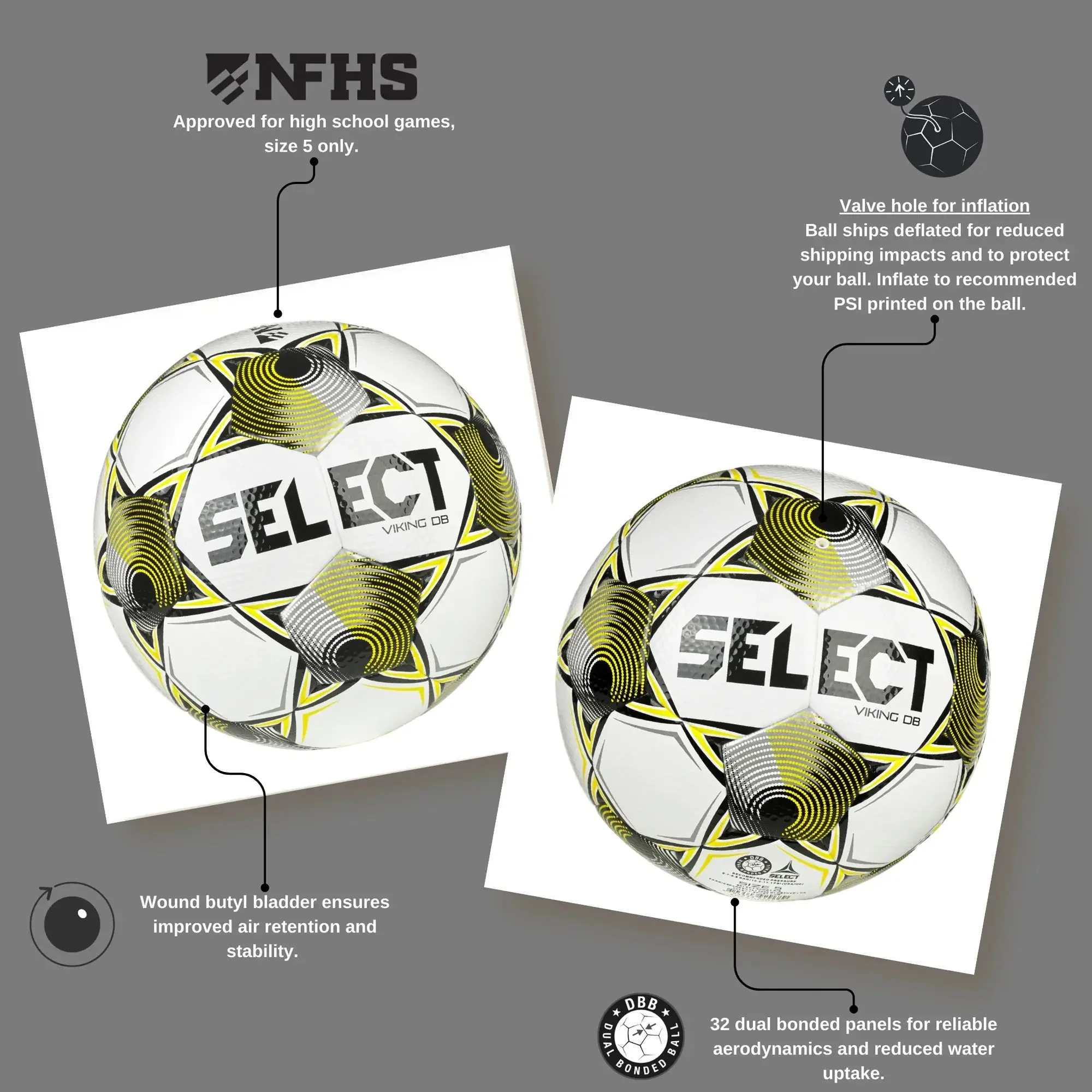 Select v25 Viking DB NFHS Soccer Ball - Image 6
