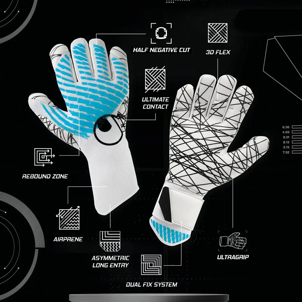 Uhlsport Cybertec Ultragrip HN Goalkeeper Gloves - Image 14